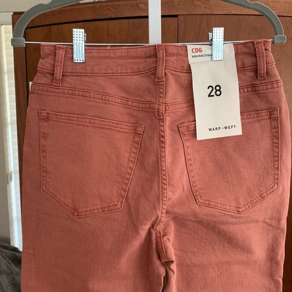 Women’s Warp + Weft Dusty Cedar CDG Paris High Rise Straight Jeans - Picture 7 of 9